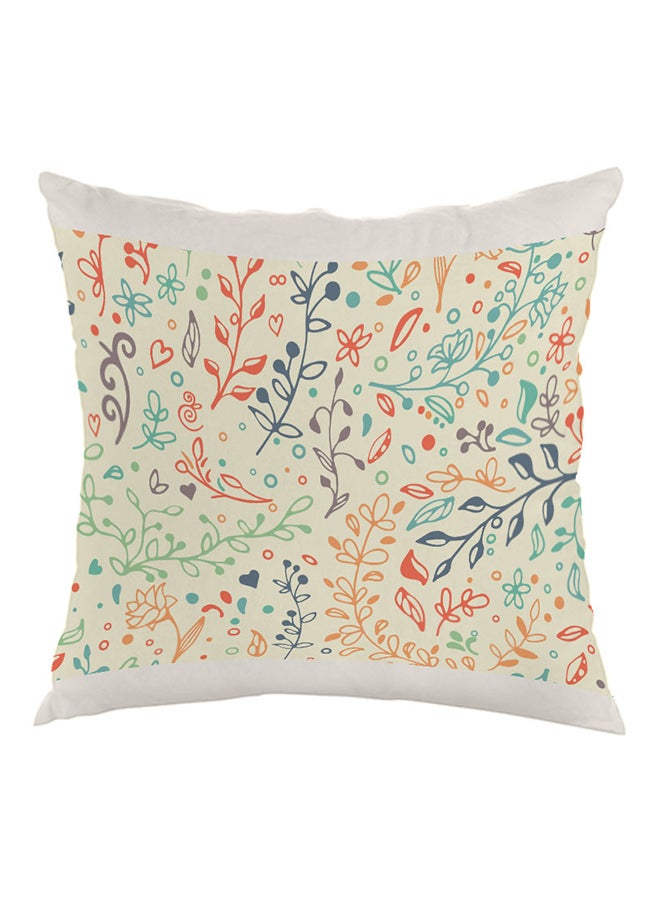 ديكالاك وسادة زينة بطبعة أوراق شجر بيج/برتقالي/أبيض 40x40سم