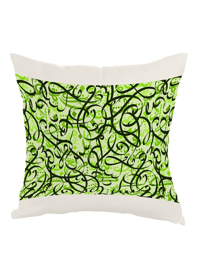 Decalac Decorative Drawings Printed Pillow Green/White 40x40cm