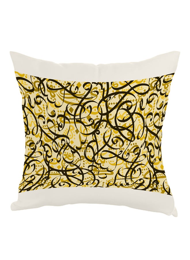 Decorative Drawings Printed Pillow Gold/Black/White 40x40cm