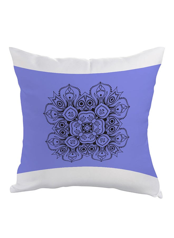 Decorative Drawings Rose Printed Pillow Purple/White/Black 40x40cm