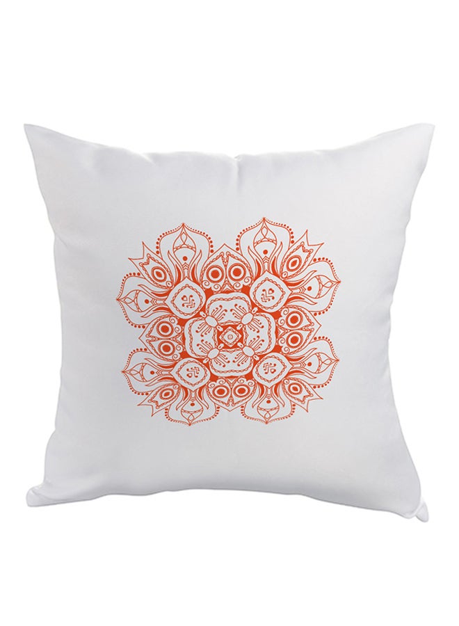 وسادة مطبوع عليها رسومات ورد زخرفية أبيض/أحمر 40x40سم
