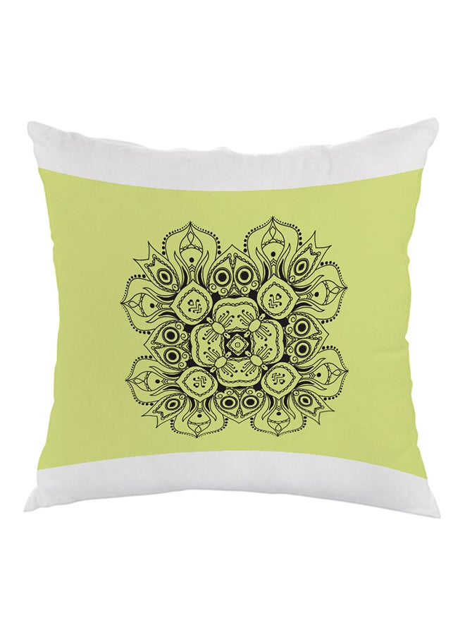 Decalac Decorative Drawings Rose Printed Pillow Green/White/Black 40x40cm