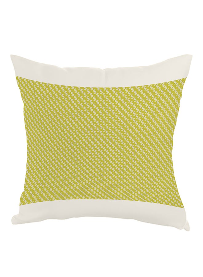 Decorative Drawings The Dollar Symbol Printed Pillow Green/White 40 x 40cm