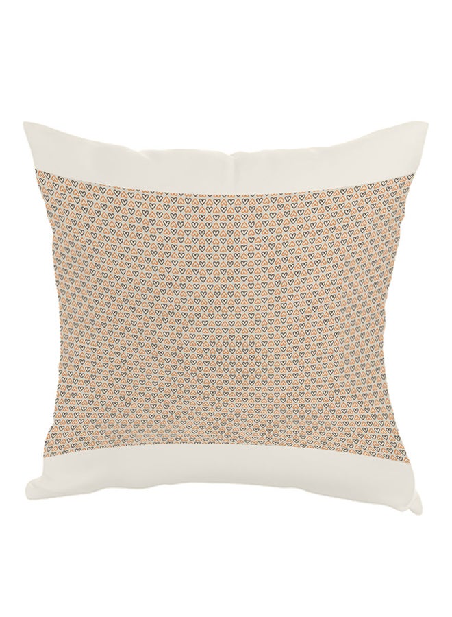 Decorative Drawings Printed Pillow Beige/Black/Orange 40x40cm