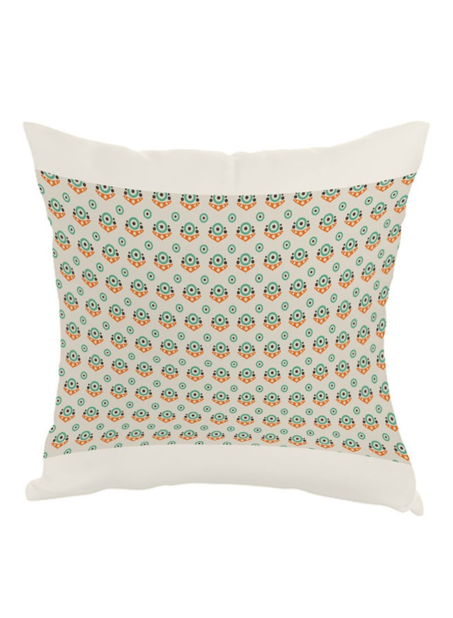 Decalac Decorative Drawings Printed Pillow Green/Orange/White 40x40cm