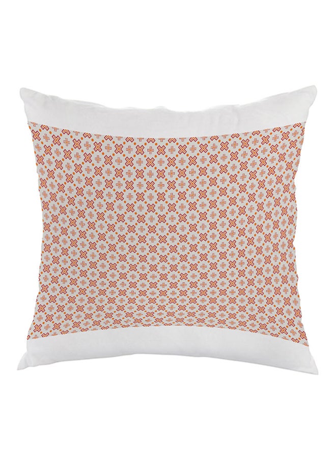 Decorative Drawings Printed Pillow Orange/Red/White 40x40cm