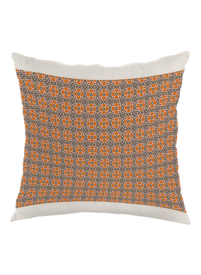 Decorative Drawings Printed Pillow Orange/Red/Black 40x40cm