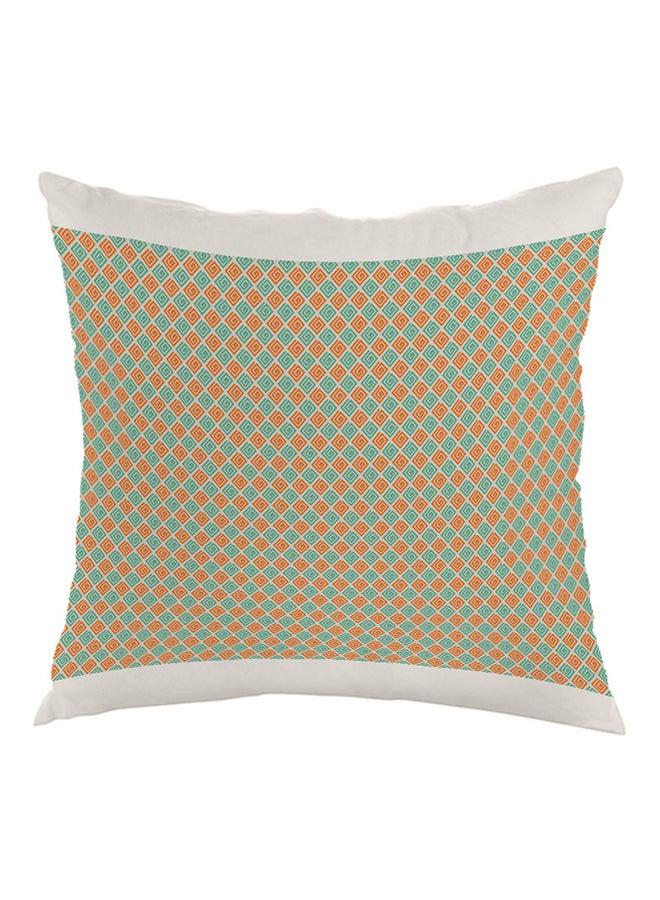 Decalac Decorative Drawings Printed Pillow White/Orange/Blue 40x40cm