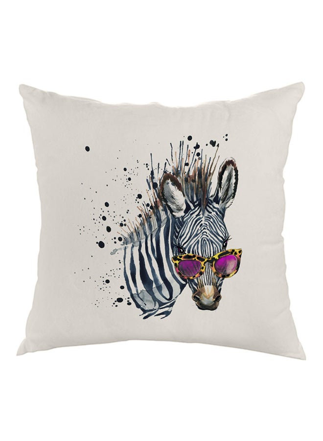 ديكالاك وسادة مطبوع عليها رسمة الحمار الوحشي أبيض/أزرق/وردي 40 x 40سم