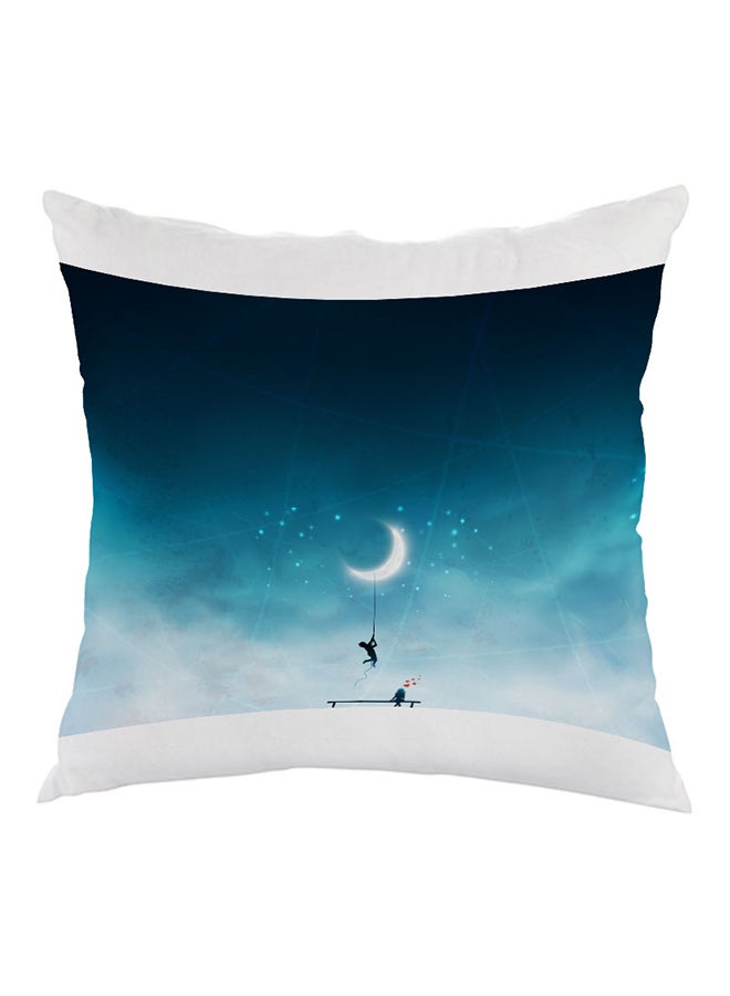 ديكالاك وسادة مطبوع عليها ديزاين آ بينتينج أزرق وأبيض 40 x 40سم