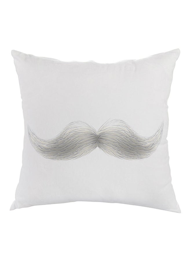 Drawings Of Mustaches Printed Pillow White/Grey 40x40cm