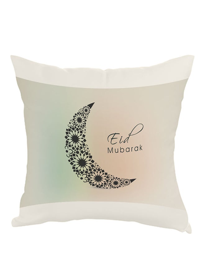 Eid Mubarak Printed Pillow Off-White/Black/Green 40 x 40cm