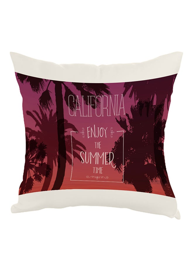 Enjoy The Summer Time Printed Pillow Purple/Brown/White 40 x 40cm