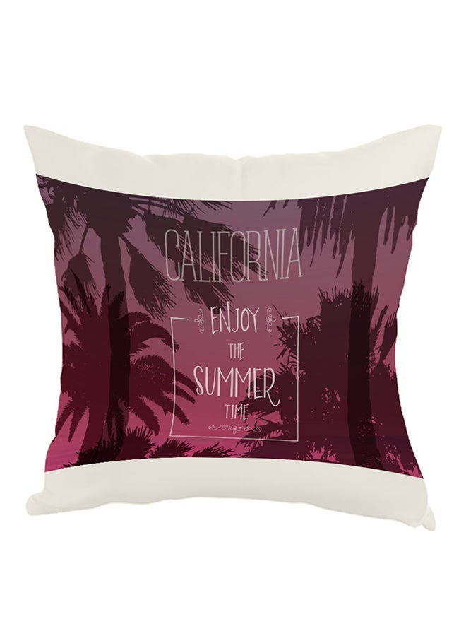Enjoy The Summer Time Printed Pillow Purple/White 40 x 40cm