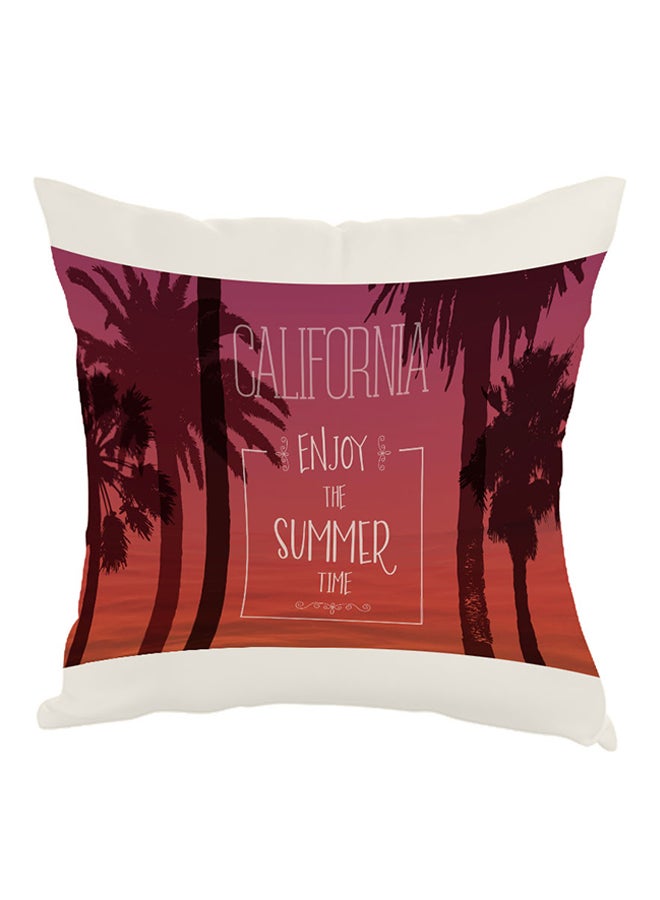 Decalac Enjoy The Summer Time Printed Pillow White/Purple/Orange 40 x 40cm