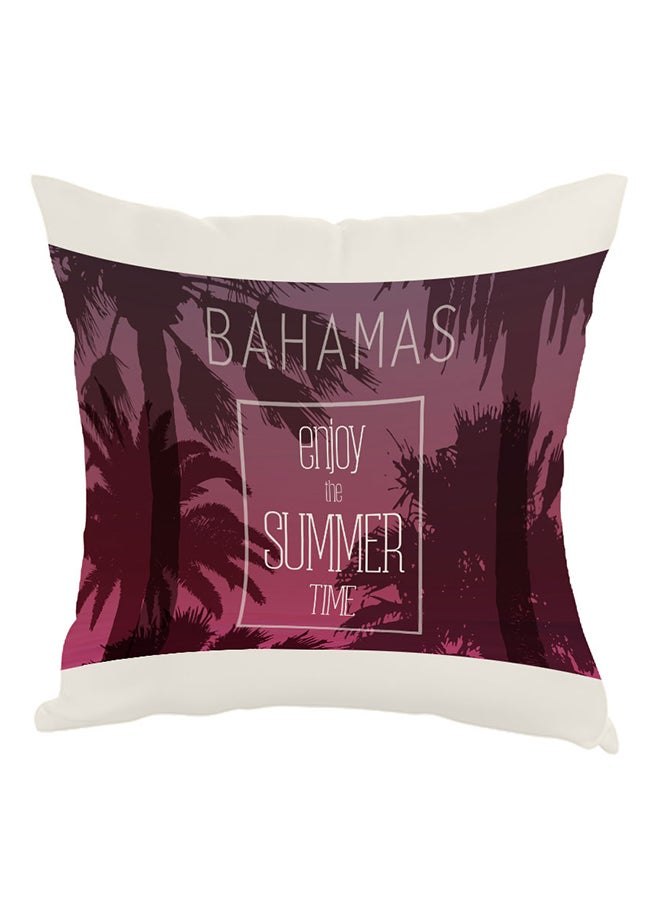 Enjoy The Summer Time Printed Pillow Pink/Purple/White 40x40cm