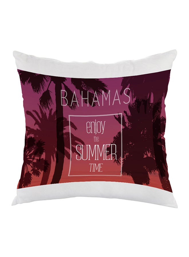 Decalac Enjoy The Summer Time Printed Pillow Purple/Brown/White 40 x 40cm