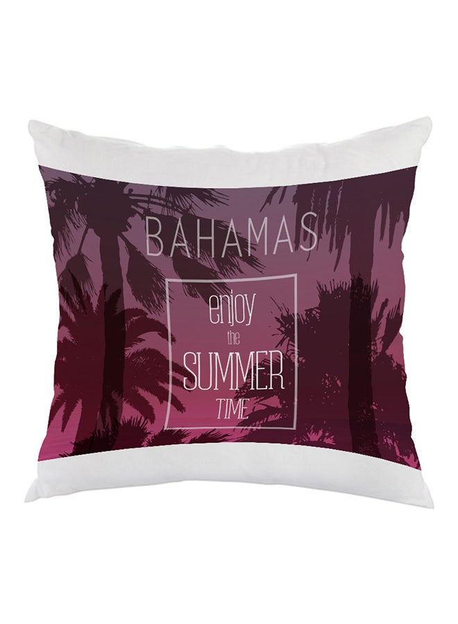 Enjoy The Summer Time Printed Pillow White/Purple 40 x 40cm