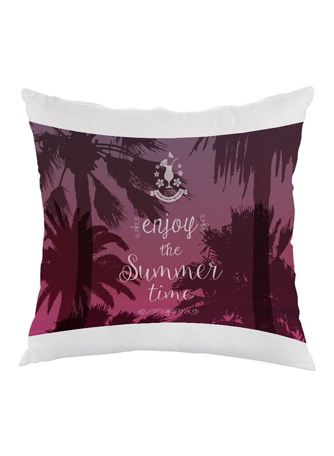 Enjoy The Summer Time Printed Pillow White/Purple 40 x 40cm