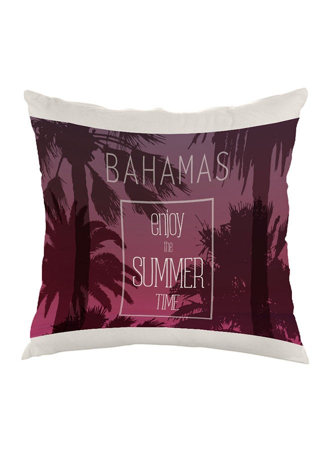 Decalac Enjoy The Summer Time Printed Pillow Purple/White 40 x 40cm
