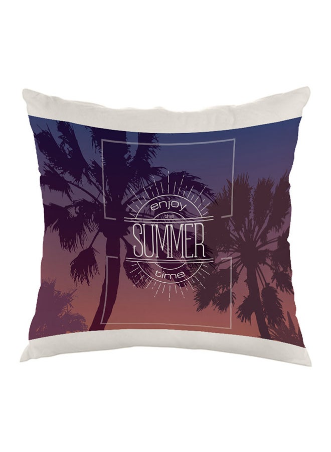 Enjoy The Summer Time Printed Pillow Brown/Blue/White 40 x 40cm
