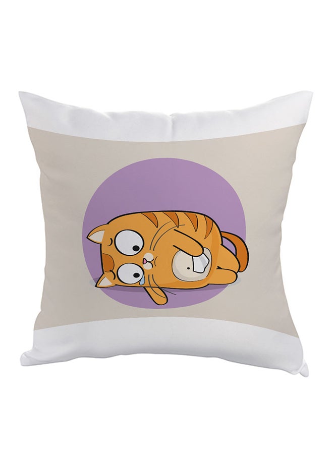 ديكالاك وسادة مطبوع عليها رسمة تعبيرية لقط متعدد الألوان 40x40سم