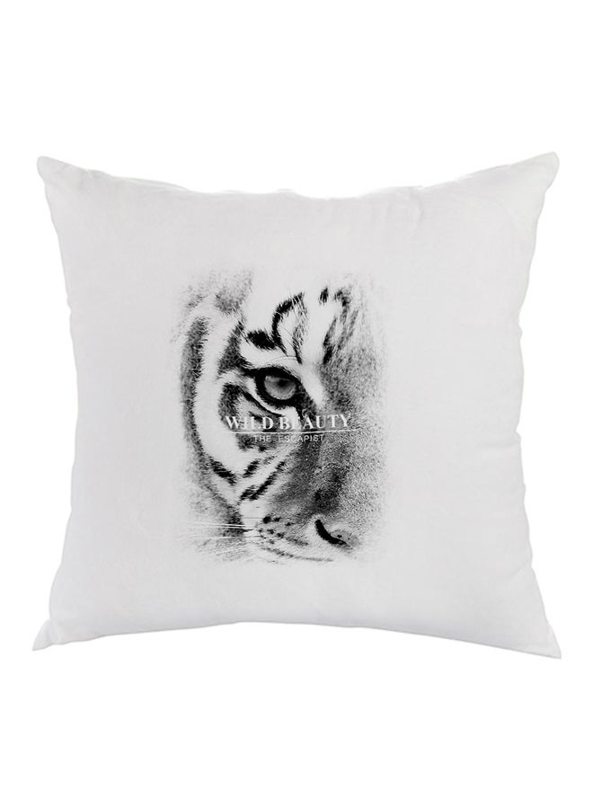 Decalac Face Of A Tiger Printed Pillow White/Black 40 x 40cm