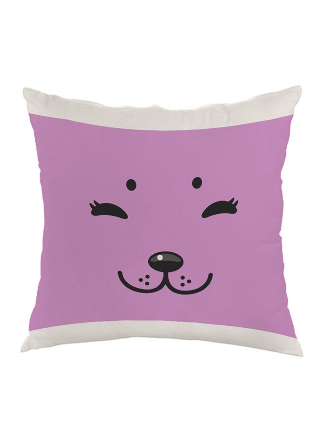 Dog Printed Pillow Purple/White/Black 40x40cm