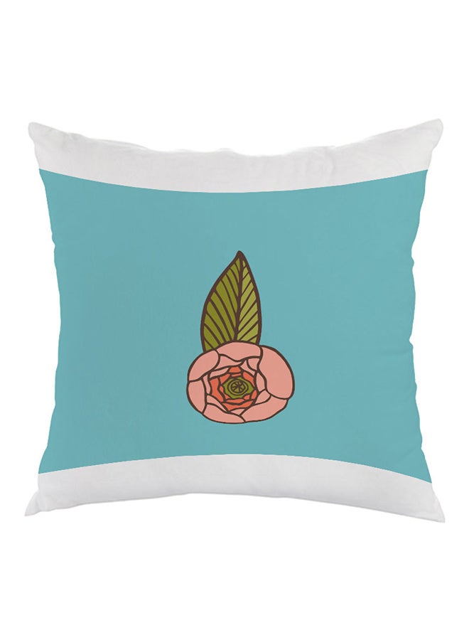 Flower Printed Pillow Blue/Pink/Green 40x40cm