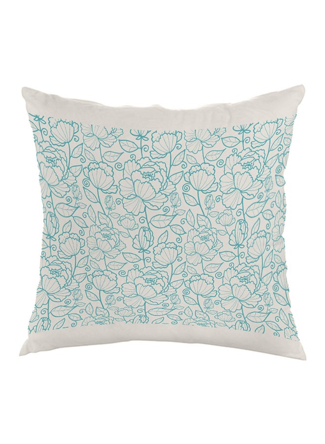 ديكالاك وسادة مطبوع عليها تصميمات من الورود أبيض/أزرق 40x40سم