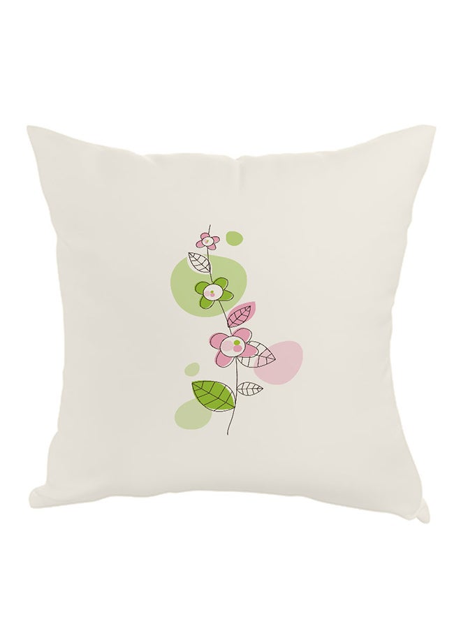 ديكالاك وسادة سرير مطبوع عليها رسمة ورد وردي/أخضر/أبيض 40x40سم