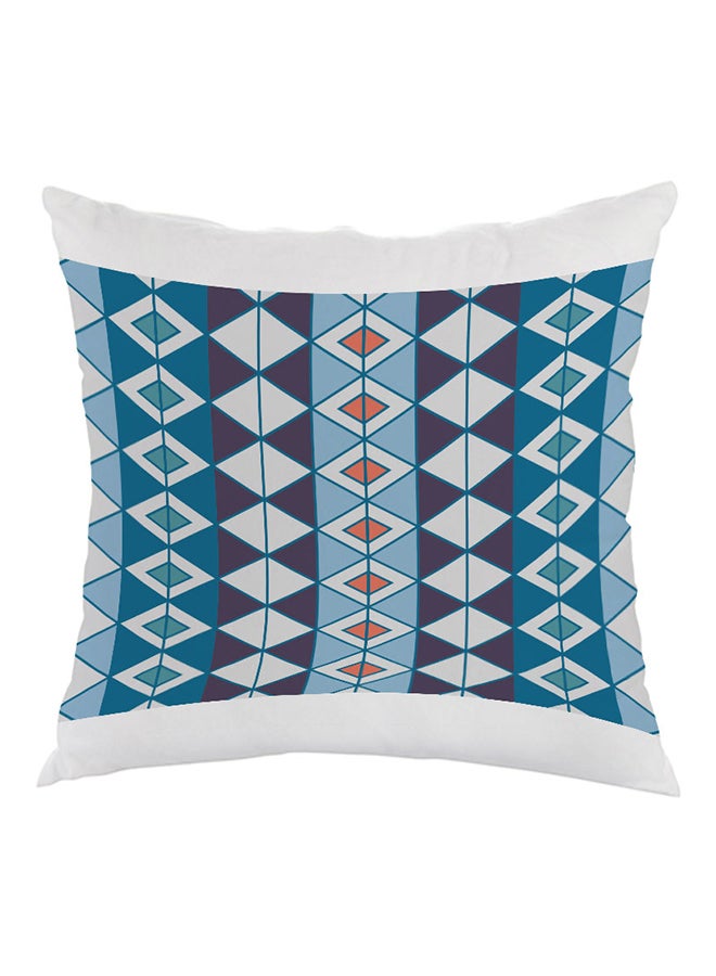 وسادة مطبوع عليها أشكال هندسية أبيض/أزرق 40 x 40سم