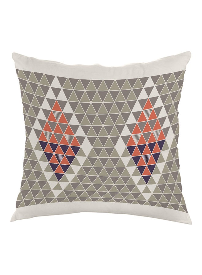 Geometric Form Printed Pillow Grey/Orange/Blue 40 x 40cm