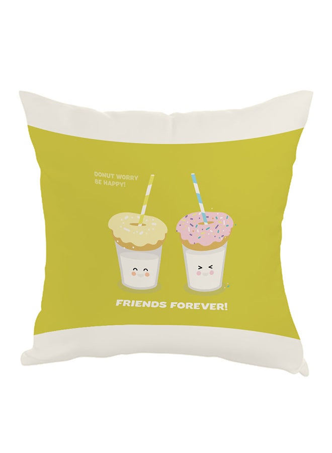 Decalac Friends Forever Printed Pillow Yellow/White/Beige 40x40cm