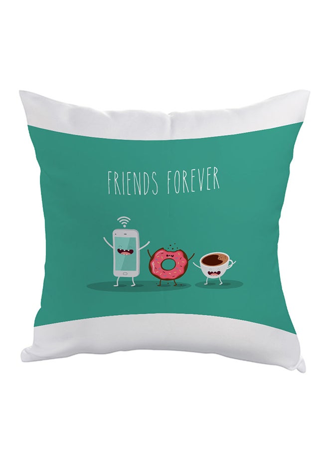 ديكالاك وسادة مطبوع عليها فريندز فورإيفر أخضر/أبيض/وردي 40x40سم
