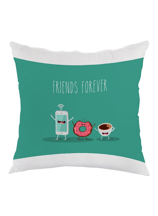 وسادة مطبوع عليها فريندز فورإيفر أخضر/أبيض/وردي 40x40سم