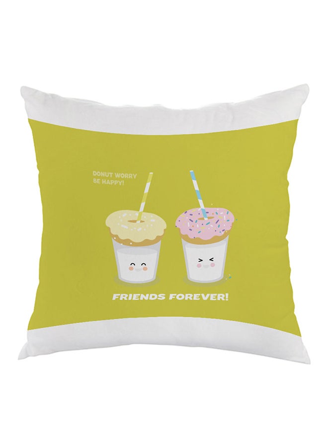 Friends Forever Printed Pillow Yellow/White 40x40cm