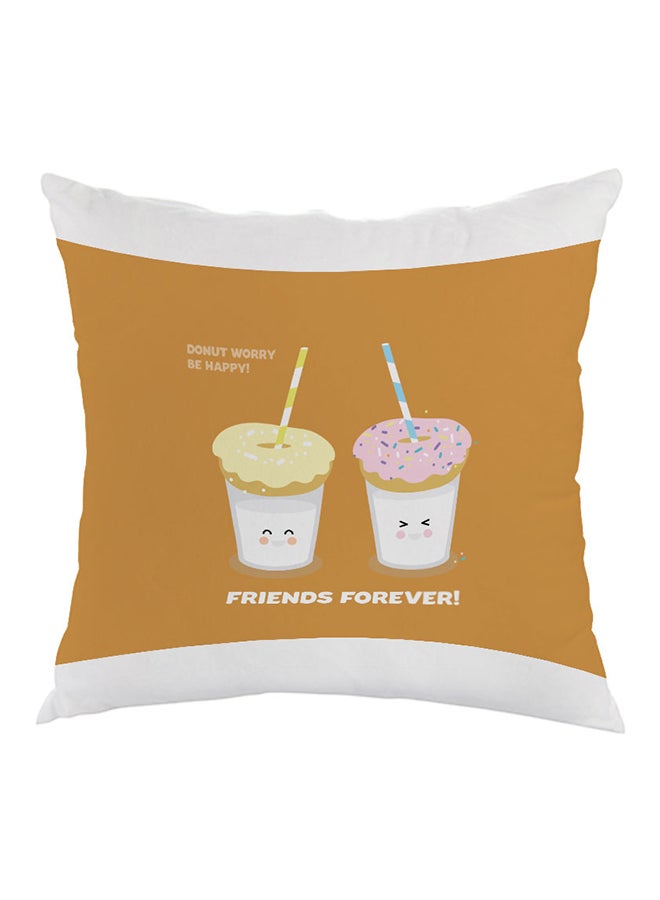 ديكالاك وسادة مطبوع عليها فريندز فورإيفر برتقالي / أبيض 40x40سم