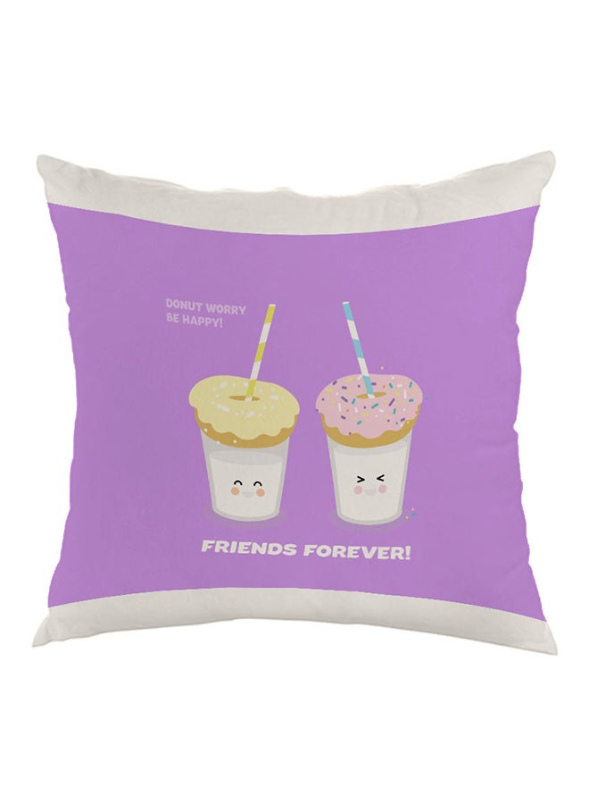 Friends Forever Printed Pillow Purple/White/Yellow 40x40cm