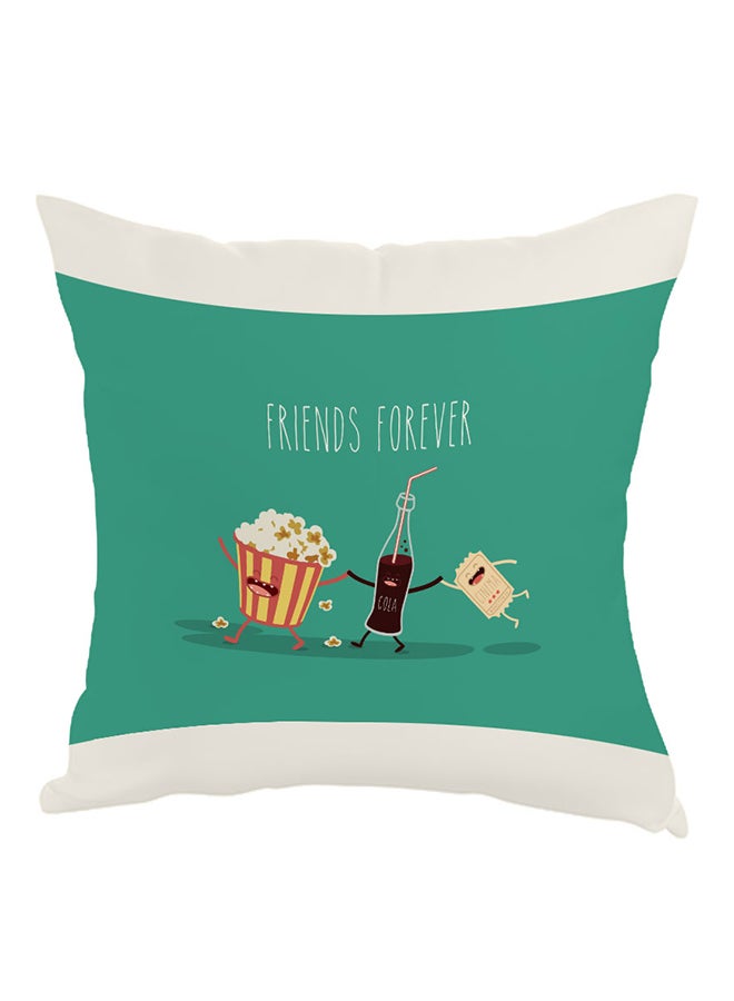 Friends Forever Printed Pillow Green/Beige/Brown 40 x 40cm
