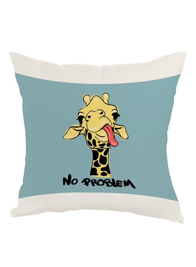 Decalac Giraffe - No Problem Printed Pillow Blue/White/Yellow 40 x 40cm