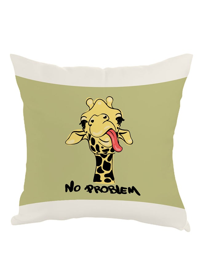 Giraffe - No Problem Printed Pillow Pastel Green/White/Yellow 40 x 40cm