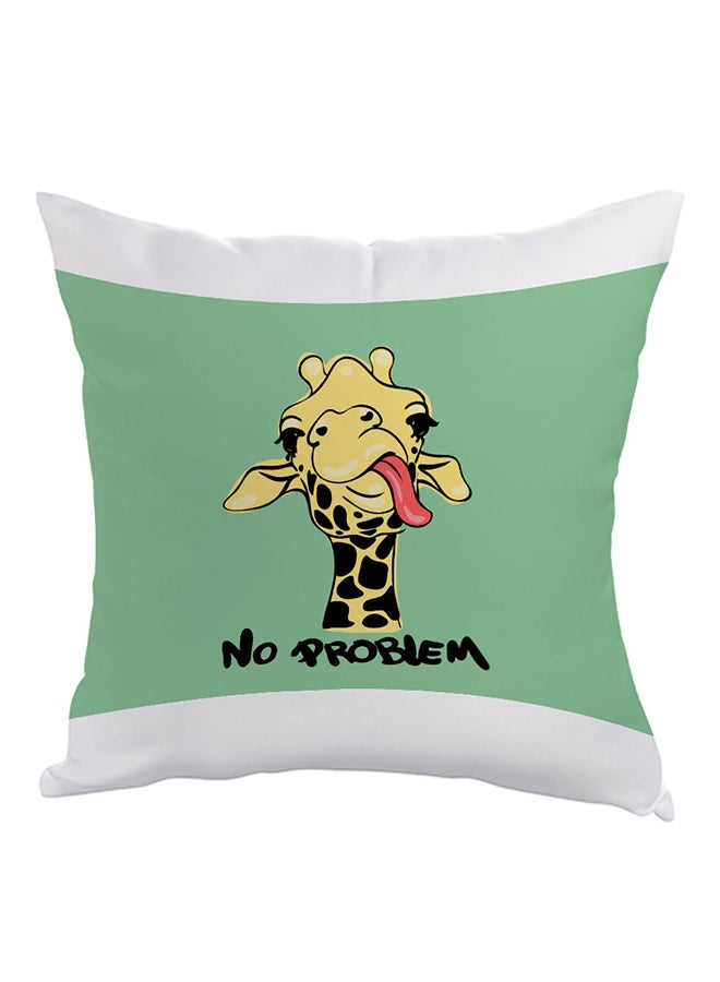 ديكالاك وسادة مطبوع عليها جيراف - نو بروبلم أخضر/ أصفر/ أبيض 40 x 40سم