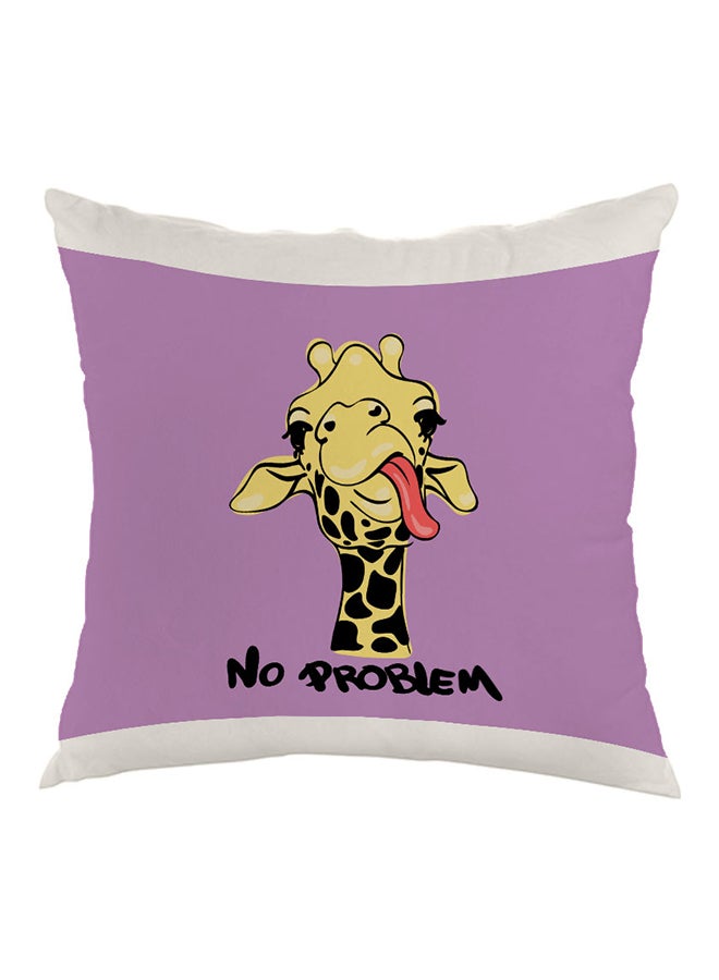 Decalac Giraffe No Problem Printed Pillow Purple/White/Yellow 40 x 40cm
