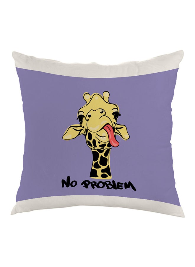 Giraffe No Problem Printed Throw Pillow Purple/Yellow/White 40x40cm