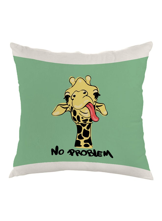 Giraffe No Problem Printed Pillow White/Green/Yellow 40 x 40cm