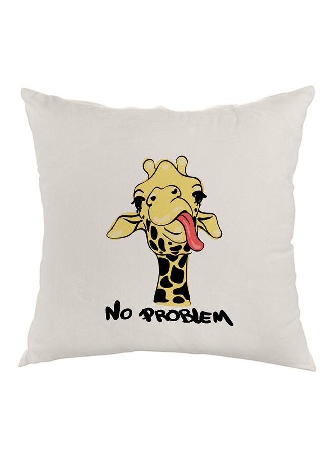 Giraffe No Problem Printed Pillow White/Yellow/Black 40 x 40cm