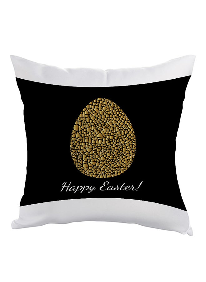 Golden Egg Printed Pillow Black/Gold/White 40 x 40cm