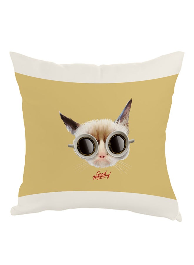 ديكالاك وسادة مطبوع عليها جود مورنينج بيج / أسود 40x40سم