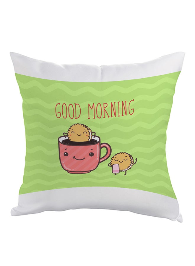 Decalac Good Morning Printed Pillow Green/Pink/Yellow 40x40cm